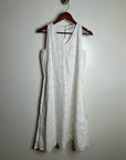 Reistor 100% Hemp White Cream Eyelet Floral Tank Midi Dress Relaxed Fit