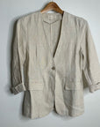 Grae Cove 100% Linen Tan One Button Lightweight Blazer Jacket