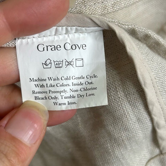Grae Cove 100% Linen Tan One Button Lightweight Blazer Jacket