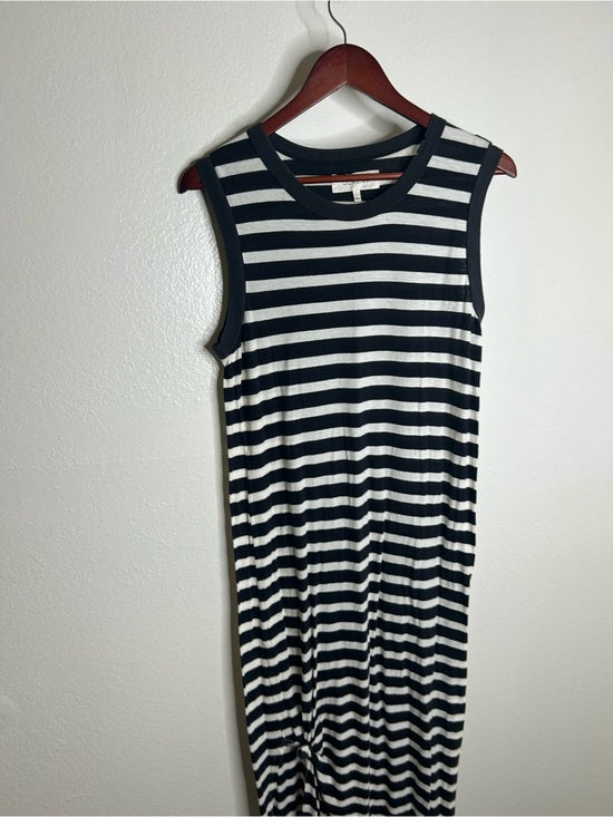 The GREAT. 100% Cotton Jersey Striped Sleeveless Knotted Tank Maxi Dress