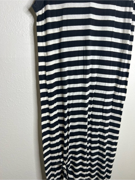 The GREAT. 100% Cotton Jersey Striped Sleeveless Knotted Tank Maxi Dress