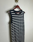 The GREAT. 100% Cotton Jersey Striped Sleeveless Knotted Tank Maxi Dress