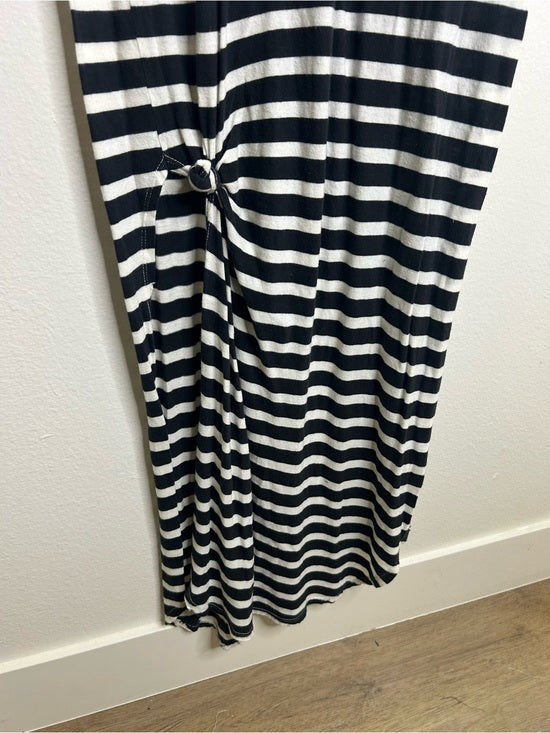 The GREAT. 100% Cotton Jersey Striped Sleeveless Knotted Tank Maxi Dress
