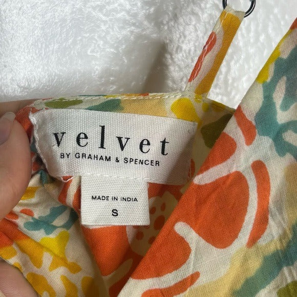Velvet by Graham &amp; Spencer 100% Cotton Multicolor Bright Floral Mini Dress