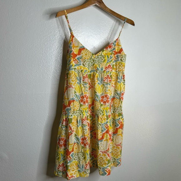 Velvet by Graham &amp; Spencer 100% Cotton Multicolor Bright Floral Mini Dress