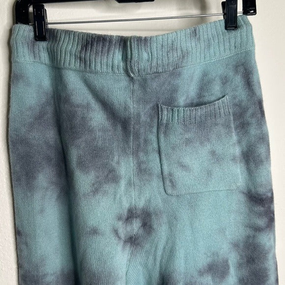 Unsubscribed 100% Cashmere Blue Tie Dye Jogger Sweater Pant Relaxed Fit