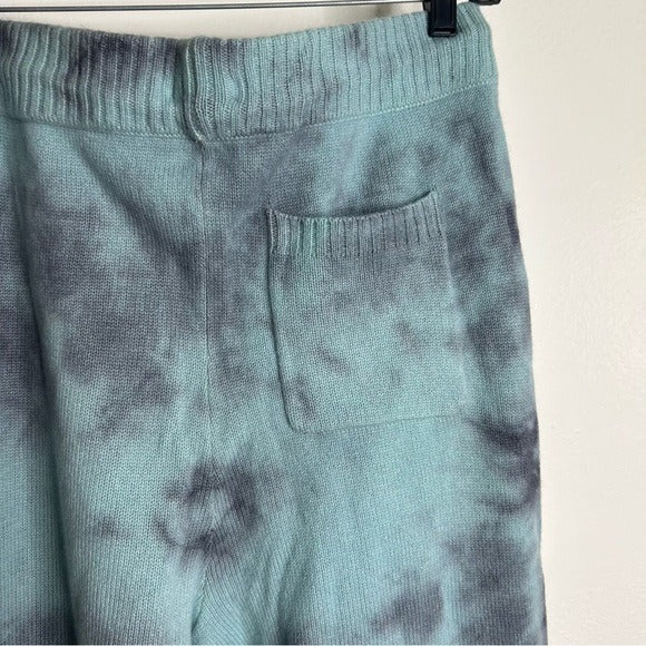 Unsubscribed 100% Cashmere Blue Tie Dye Jogger Sweater Pant Relaxed Fit