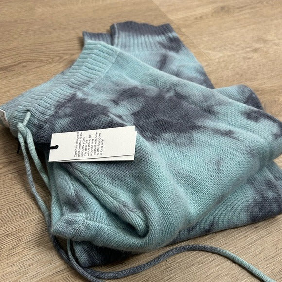 Unsubscribed Unsubscribed 100% Cashmere Blue Tie Dye Jogger Sweater Pant Relaxed Fit - Cashmere