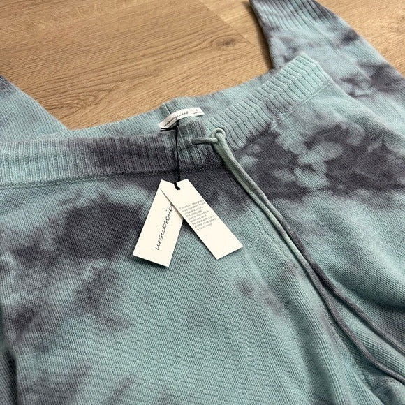 Unsubscribed Unsubscribed 100% Cashmere Blue Tie Dye Jogger Sweater Pant Relaxed Fit - Cashmere