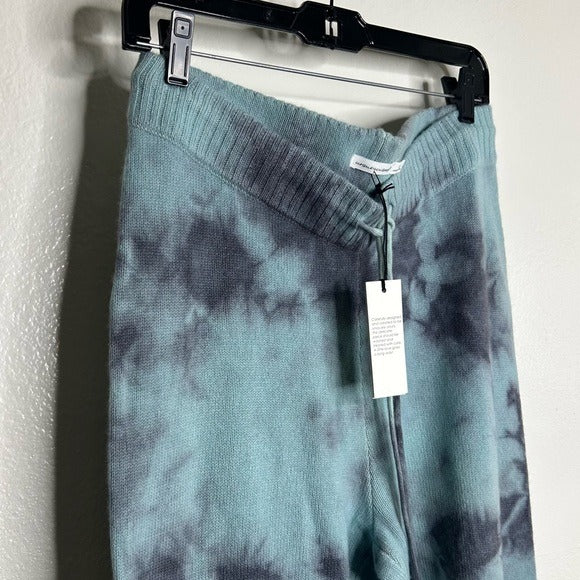 Unsubscribed 100% Cashmere Blue Tie Dye Jogger Sweater Pant Relaxed Fit