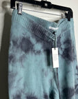 Unsubscribed 100% Cashmere Blue Tie Dye Jogger Sweater Pant Relaxed Fit