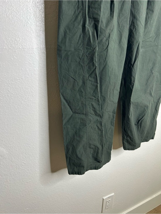 Eileen Fisher 100% Organic Cotton Army Green Barrel Cropped Ankle Pant