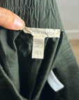 Eileen Fisher 100% Organic Cotton Army Green Barrel Cropped Ankle Pant
