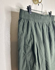 Eileen Fisher 100% Organic Cotton Army Green Barrel Cropped Ankle Pant