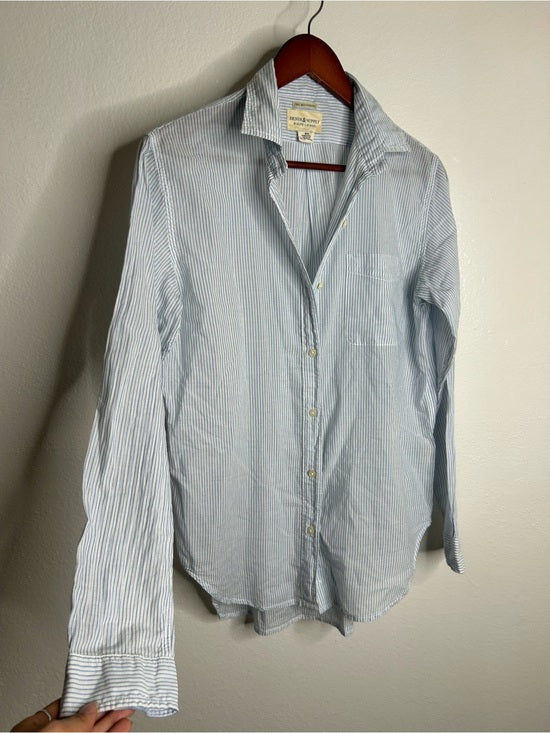 Ralph Lauren Denim &amp; Supply 100% Cotton RL Boyfriend Blue Stripe Button Down