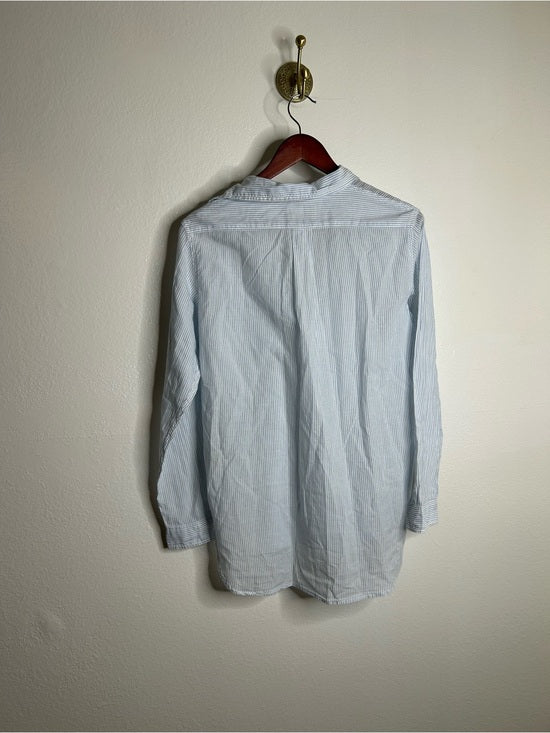 Ralph Lauren Denim &amp; Supply 100% Cotton RL Boyfriend Blue Stripe Button Down
