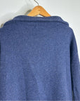 Unsubscribed 100% Cashmere Quarter Zip Sweater in Classic Navy