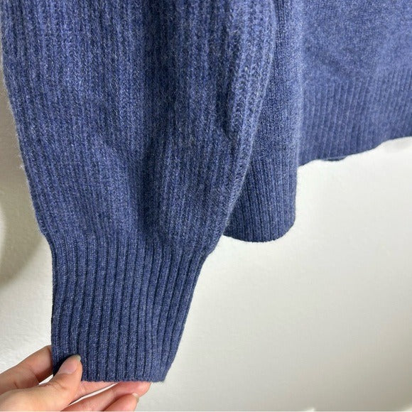 Unsubscribed 100% Cashmere Quarter Zip Sweater in Classic Navy