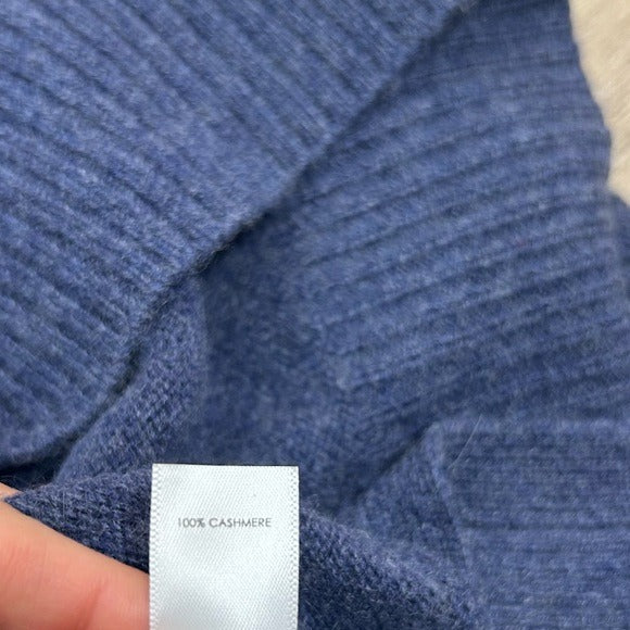 Unsubscribed 100% Cashmere Quarter Zip Sweater in Classic Navy