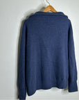 Unsubscribed 100% Cashmere Quarter Zip Sweater in Classic Navy