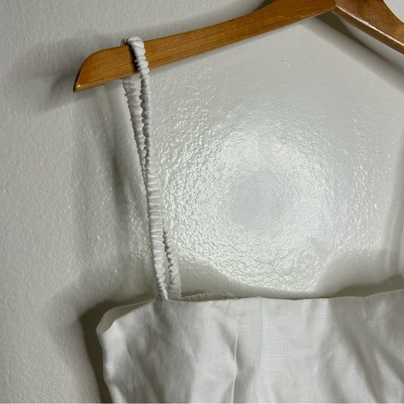 Reformation 100% Linen White Strappy Corset Tank Top