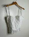 Reformation 100% Linen White Strappy Corset Tank Top