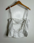 Reformation 100% Linen White Strappy Corset Tank Top