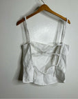 Reformation 100% Linen White Strappy Corset Tank Top