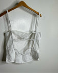 Reformation 100% Linen White Strappy Corset Tank Top