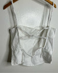 Reformation 100% Linen White Strappy Corset Tank Top