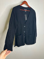Bloomingdale's 100% Cashmere Black Cable Knit Button Down Cardigan Sweater
