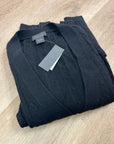 Bloomingdale's 100% Cashmere Black Cable Knit Button Down Cardigan Sweater