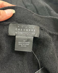 Bloomingdale's 100% Cashmere Black Cable Knit Button Down Cardigan Sweater