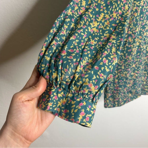 MIRTH 100% Cotton Venice Long Sleeve Floral Lightweight Blouse