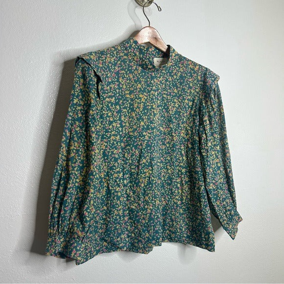 mirth MIRTH 100% Cotton Venice Long Sleeve Floral Lightweight Blouse - Cotton