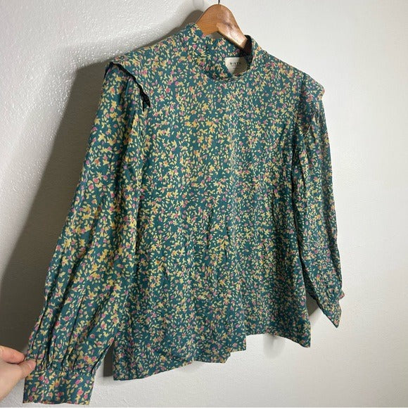 mirth MIRTH 100% Cotton Venice Long Sleeve Floral Lightweight Blouse - Cotton