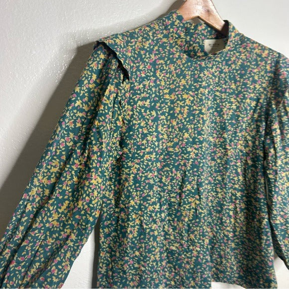 MIRTH 100% Cotton Venice Long Sleeve Floral Lightweight Blouse