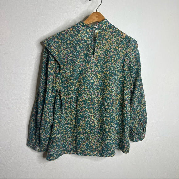 MIRTH 100% Cotton Venice Long Sleeve Floral Lightweight Blouse