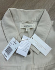 L*Space 100% Cotton Canvas Cream Embroidered Palm Tree Flower Capri Jacket