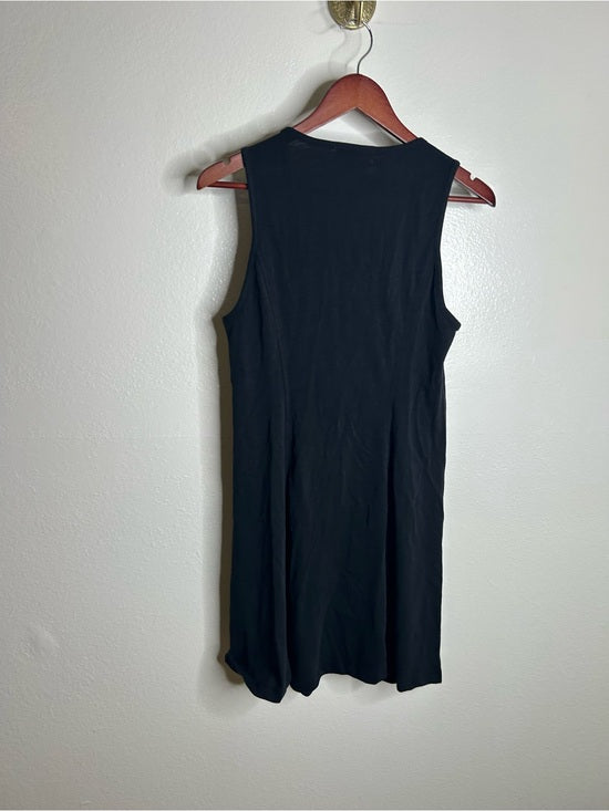 Nation LA 100% Cotton Black Gold Button V - Neck Button Down Mini Dress