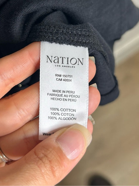 Nation LA 100% Cotton Black Gold Button V - Neck Button Down Mini Dress