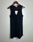 Nation LA 100% Cotton Black Gold Button V - Neck Button Down Mini Dress