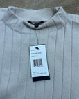 Lafayette 148 100% Cashmere Ecru Ribbed Turtleneck Sleeveless Sweater