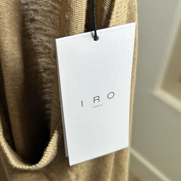 IRO Paris 100% Linen Distressed Tan T - Shirt Top