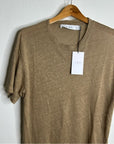 IRO Paris 100% Linen Distressed Tan T - Shirt Top