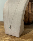 925 Sterling Silver Emerald White Topaz Pendant Necklace