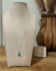 925 Sterling Silver Emerald White Topaz Pendant Necklace