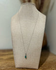 925 Sterling Silver Emerald White Topaz Pendant Necklace