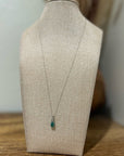 925 Sterling Silver Emerald White Topaz Pendant Necklace
