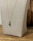 925 Sterling Silver Emerald White Topaz Pendant Necklace